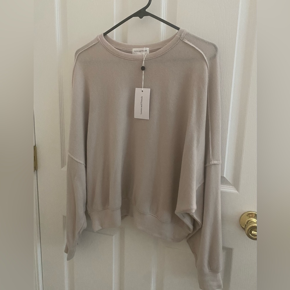 NWT LOVERS & FRIENDS Cream Sweatshirt size XS - Picture 3 of 9